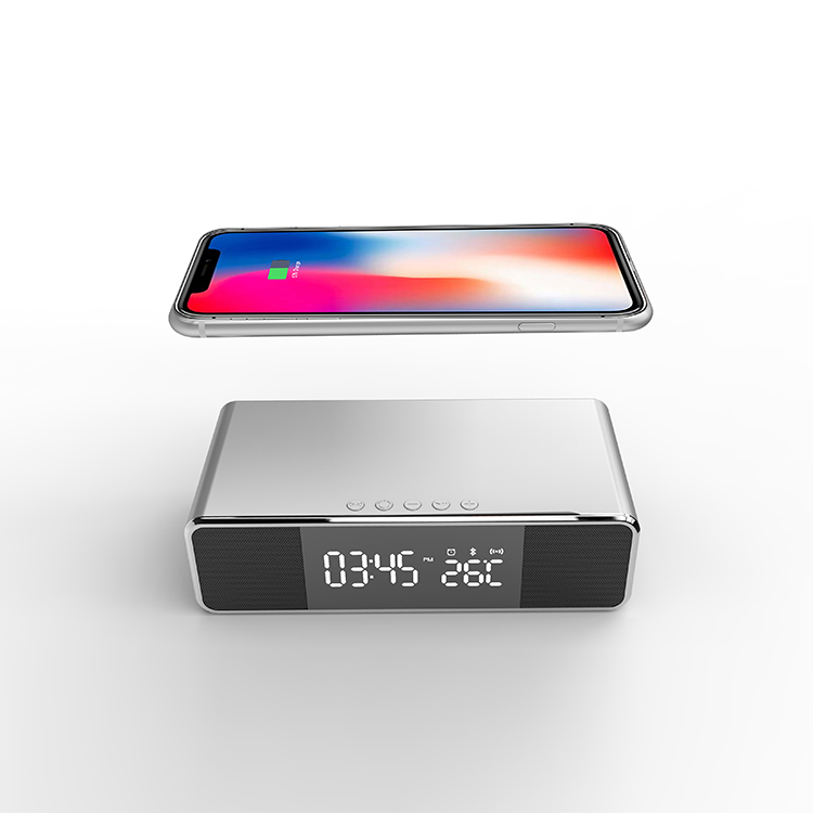 New private mould multifunctional Wireless Charger Clock Speaker with radio LWS-6019